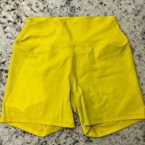 Buff Bunny Collection Yellow High Waisted Athletic Biker Shorts